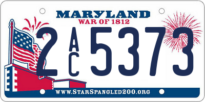 MD license plate 2AC5373