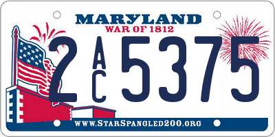 MD license plate 2AC5375