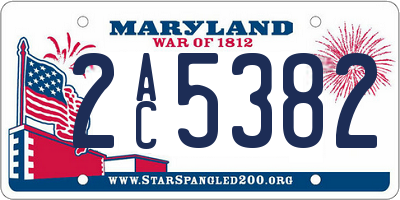 MD license plate 2AC5382
