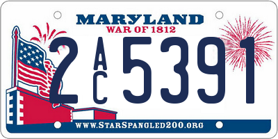 MD license plate 2AC5391