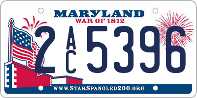 MD license plate 2AC5396