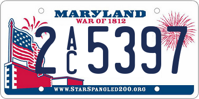 MD license plate 2AC5397