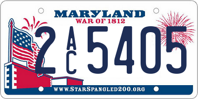MD license plate 2AC5405