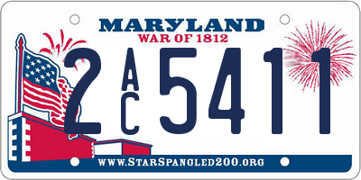 MD license plate 2AC5411