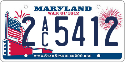 MD license plate 2AC5412