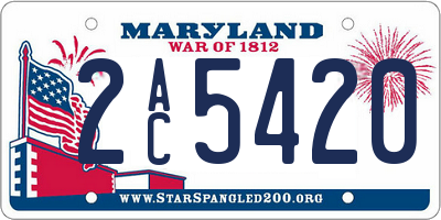 MD license plate 2AC5420
