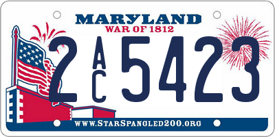 MD license plate 2AC5423