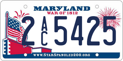 MD license plate 2AC5425