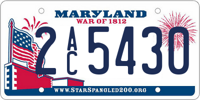 MD license plate 2AC5430