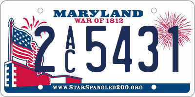 MD license plate 2AC5431