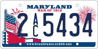 MD license plate 2AC5434