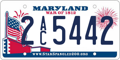 MD license plate 2AC5442
