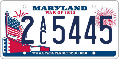 MD license plate 2AC5445