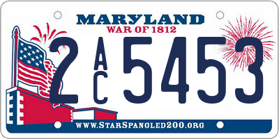 MD license plate 2AC5453