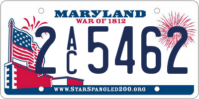 MD license plate 2AC5462