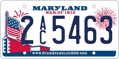 MD license plate 2AC5463
