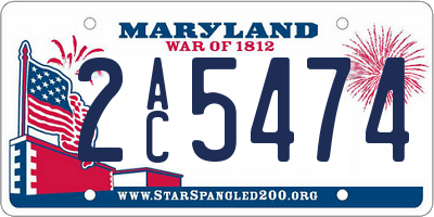 MD license plate 2AC5474