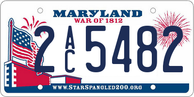 MD license plate 2AC5482