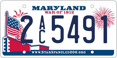MD license plate 2AC5491