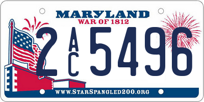 MD license plate 2AC5496