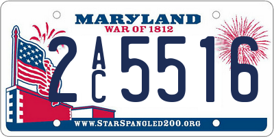 MD license plate 2AC5516