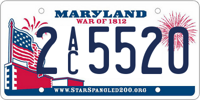 MD license plate 2AC5520