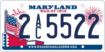 MD license plate 2AC5522