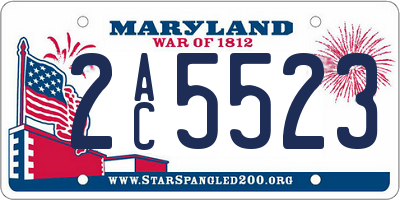 MD license plate 2AC5523