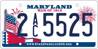 MD license plate 2AC5525