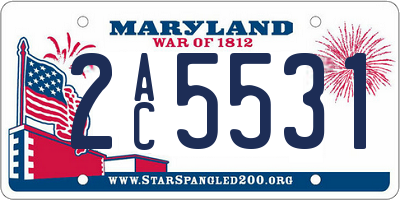 MD license plate 2AC5531