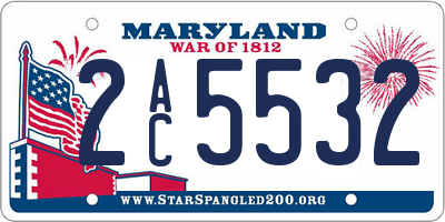 MD license plate 2AC5532