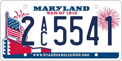 MD license plate 2AC5541