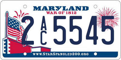 MD license plate 2AC5545