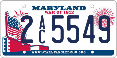 MD license plate 2AC5549