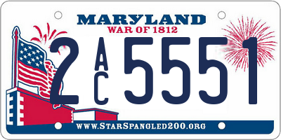 MD license plate 2AC5551