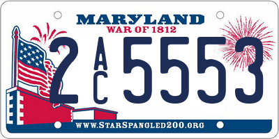 MD license plate 2AC5553