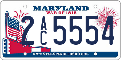 MD license plate 2AC5554