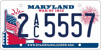 MD license plate 2AC5557