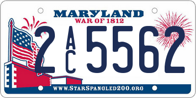 MD license plate 2AC5562