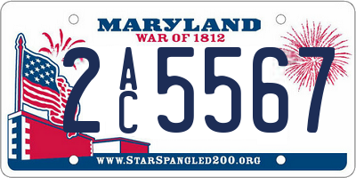 MD license plate 2AC5567