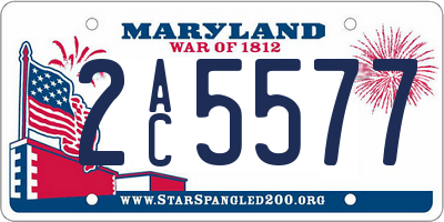 MD license plate 2AC5577