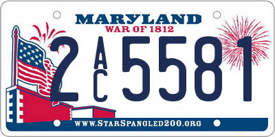 MD license plate 2AC5581