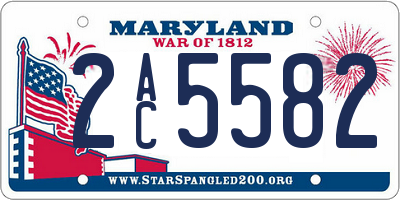 MD license plate 2AC5582