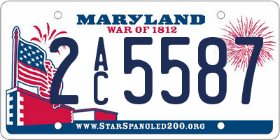 MD license plate 2AC5587