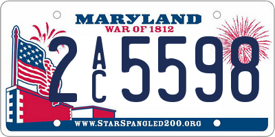 MD license plate 2AC5598