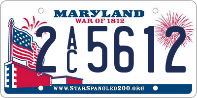 MD license plate 2AC5612