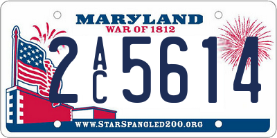 MD license plate 2AC5614
