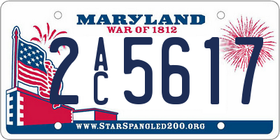 MD license plate 2AC5617
