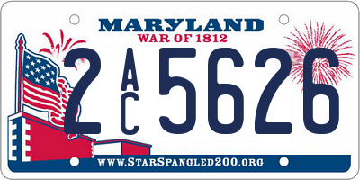 MD license plate 2AC5626