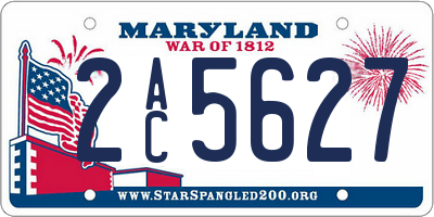 MD license plate 2AC5627